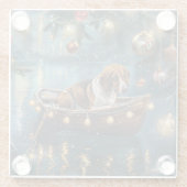 アメリカンイングリッシュフォックスハウンドクリスマスフェスティバル航海 ガラスコースター (裏面)