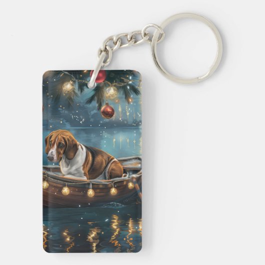 アメリカンイングリッシュフォックスハウンドクリスマスフェスティバル航海 キーホルダー (裏面)