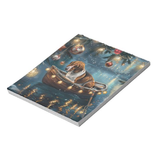 アメリカンイングリッシュフォックスハウンドクリスマスフェスティバル航海 ノートパッド (回転)