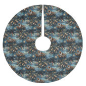 アメリカンイングリッシュフォックスハウンドクリスマスフェスティバル航海 ブラッシュドポリエステルツリースカート (正面)