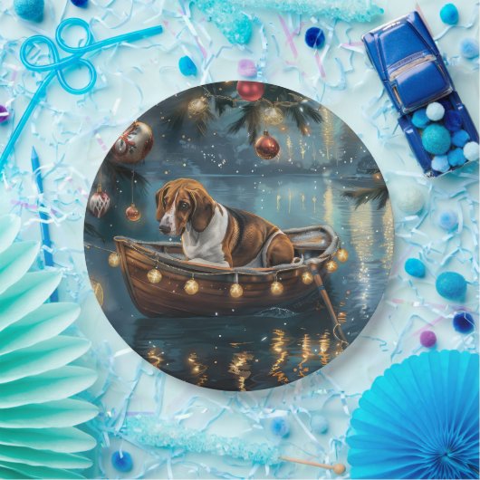 アメリカンイングリッシュフォックスハウンドクリスマスフェスティバル航海 ペーパープレート (パーティー)