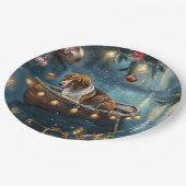 アメリカンイングリッシュフォックスハウンドクリスマスフェスティバル航海 ペーパープレート (アングル)