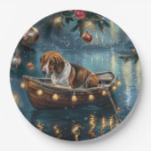アメリカンイングリッシュフォックスハウンドクリスマスフェスティバル航海 ペーパープレート (正面)