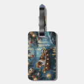 アメリカンイングリッシュフォックスハウンドクリスマスフェスティバル航海 ラゲッジタグ (裏面縦)