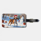 アメリカンイングリッシュフォックスハウンドクリスマスフェスティバル雪 ラゲッジタグ (裏面横)