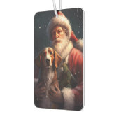 アメリカンイングリッシュフォックスハウンドサンタクロースのクリスマス カーエアーフレッシュナー (左)