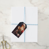 アメリカンイングリッシュフォックスハウンドサンタクロースのクリスマス ギフトタグ (より糸付き)