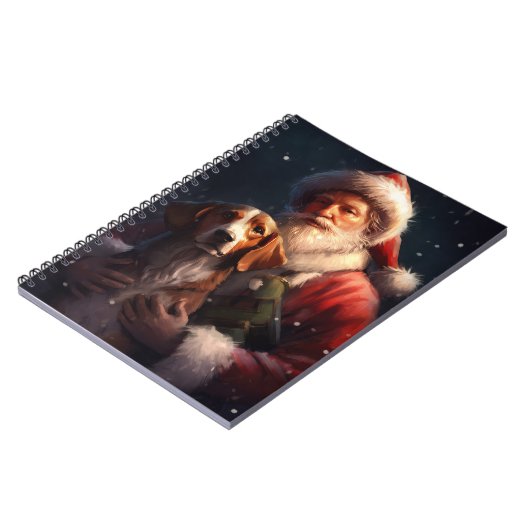 アメリカンイングリッシュフォックスハウンドサンタクロースのクリスマス ノートブック (左側)