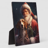 アメリカンイングリッシュフォックスハウンドサンタクロースのクリスマス フォトプラーク (側面)
