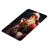 アメリカンイングリッシュフォックスハウンドサンタクロースのクリスマス マグネット (左側)