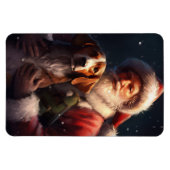 アメリカンイングリッシュフォックスハウンドサンタクロースのクリスマス マグネット (横)