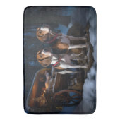 アメリカンイングリッシュフォックスハウンドスノーウィースライクリスマス バスマット (正面縦)