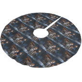 アメリカンイングリッシュフォックスハウンドスノーウィースライクリスマス ブラッシュドポリエステルツリースカート (アングル)