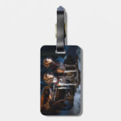 アメリカンイングリッシュフォックスハウンドスノーウィースライクリスマス ラゲッジタグ (裏面縦)