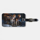 アメリカンイングリッシュフォックスハウンドスノーウィースライクリスマス ラゲッジタグ (裏面横)