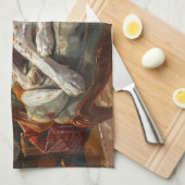 アメリカンイングリッシュフォックスハウンドドッグクリスマスフェスティバル キッチンタオル (四つ折り)