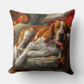 アメリカンイングリッシュフォックスハウンドドッグクリスマスフェスティバル クッション (正面)