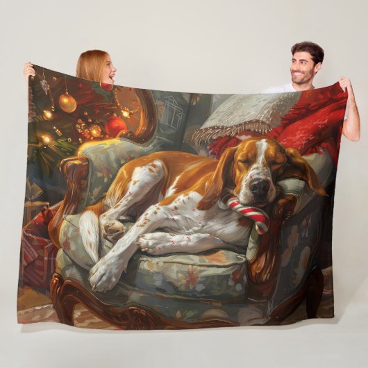 アメリカンイングリッシュフォックスハウンドドッグクリスマスフェスティバル フリースブランケット (インサイチュ)