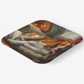 アメリカンイングリッシュフォックスハウンドドッグクリスマスフェスティバル ペーパープレート (傾斜あり)