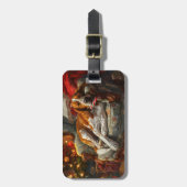 アメリカンイングリッシュフォックスハウンドドッグクリスマスフェスティバル ラゲッジタグ (正面縦)