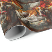 アメリカンイングリッシュフォックスハウンドドッグクリスマスフェスティバル ラッピングペーパー (ロールコーナー)