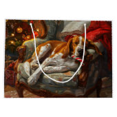 アメリカンイングリッシュフォックスハウンドドッグクリスマスフェスティバル ラージペーパーバッグ (裏面)