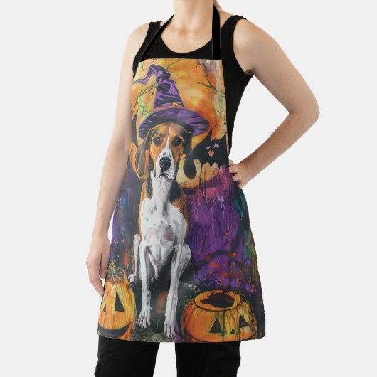 アメリカンイングリッシュフォックスハウンドハロウィーンパンプキン エプロン (インサイチュ)