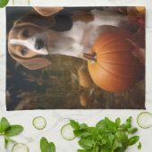 アメリカンイングリッシュフォックスハウンドパピー秋の喜び キッチンタオル (折り畳み)