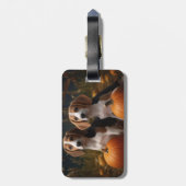 アメリカンイングリッシュフォックスハウンドパピー秋の喜び ラゲッジタグ (裏面縦)