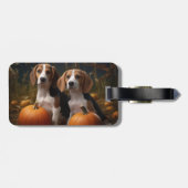 アメリカンイングリッシュフォックスハウンドパピー秋の喜び ラゲッジタグ (裏面横)
