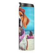 アメリカンイングリッシュフォックスハウンドビーチ、夏の贈り物 タンブラー (回転右)