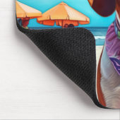 アメリカンイングリッシュフォックスハウンドビーチ、夏の贈り物 マウスパッド (コーナー)