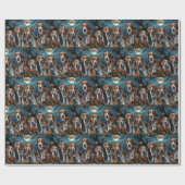 アメリカンイングリッシュフォックスハウンド不気味ハロウィーン ラッピングペーパー (フラット)