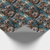 アメリカンイングリッシュフォックスハウンド不気味ハロウィーン ラッピングペーパー (角)