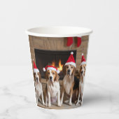 アメリカンイングリッシュフォックスハウンド暖炉クリスマス 紙コップ (正面)