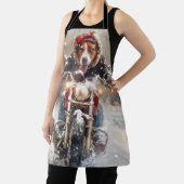 アメリカンイングリッシュフォーハウンドライディングバイククリスマス エプロン (インサイチュ)