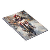 アメリカンイングリッシュフォーハウンドライディングバイククリスマス ノートブック (右側)