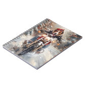 アメリカンイングリッシュフォーハウンドライディングバイククリスマス ノートブック (左側)