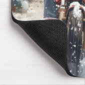 アメリカンイングリッシュフォーハウンドライディングバイククリスマス マウスパッド (コーナー)