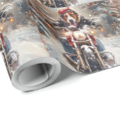 アメリカンイングリッシュフォーハウンドライディングバイククリスマス ラッピングペーパー (ロールコーナー)