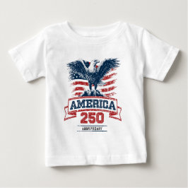 アメリカンイーグルがデザインされた愛国心あふれるベビーボディスーツ アメリカ独立250周年おめでとう ベビーTシャツ