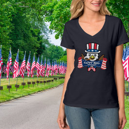 アメリカンイーグルが誇り高くパーティーを楽しむアメリカ独立250周年記念 Tシャツ