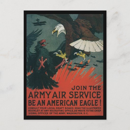 アメリカンイーグルス戦時絵はがき ポストカード (正面)