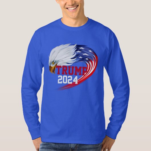 アメリカンイーグルトランプ2024ロングスリーブ Tシャツ (正面)