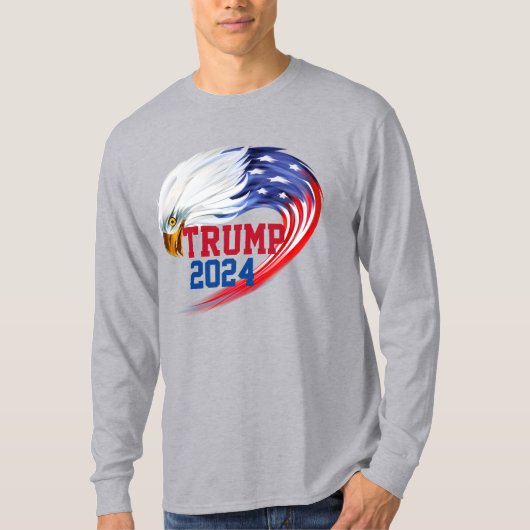 アメリカンイーグルトランプ2024ロングスリーブTシャツ Tシャツ (正面)