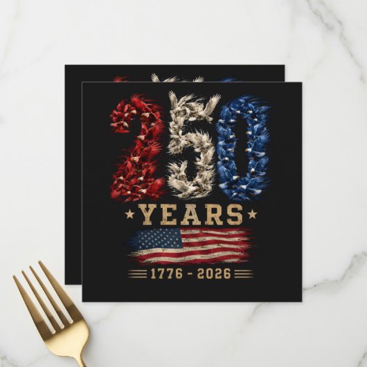 アメリカンイーグルフラグ愛国主義250周年 メニュー (正面/裏面インサイチュ)