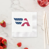 アメリカンイーグルレターAフラグ 縁ありカクテルナプキン (インサイチュ)