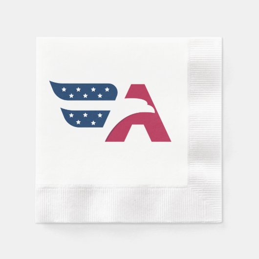 アメリカンイーグルレターAフラグ 縁ありカクテルナプキン (正面)