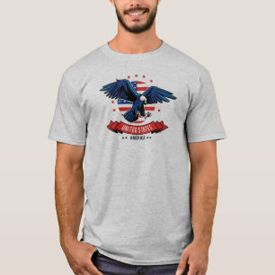 アメリカンイーグル国旗の色の星とストライプ Tシャツ