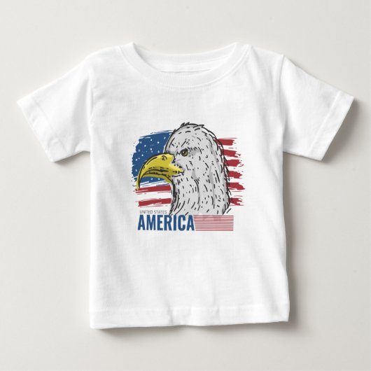アメリカンイーグル国旗のTシャツベビー ベビーTシャツ (正面)